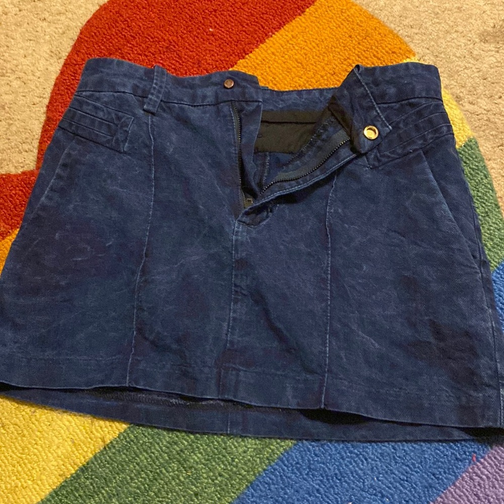 Trouser Denim Mini Skirt